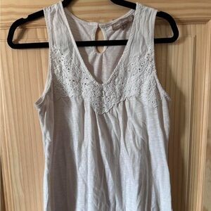 Elegant Cream Eyelet Tank Top